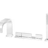 Robinetterie - Andrew | Batterie bain-douche thermostatique, avec 2 robinets d'arrêt et douchette - RVB