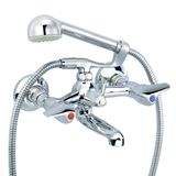 Faucets - Pile&Face | Wall-mounted bath and shower mixer with flexible, handshower and separate support - RVB