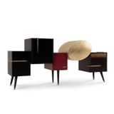 Sideboards - Modern Sunshine Sideboard, Black & Bordeaux, Handmade in Portugal by Greenapple - GREENAPPLE DESIGN INTERIORS