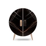 Ensembles muraux - Meuble de Bar Bongó Moderne, Marbre Noir du Sahara, Fabriqué à la Main au Portugal par Greenapple - GREENAPPLE DESIGN INTERIORS