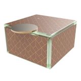 Caskets and boxes - Small Square Bento Box, brown and gold - MYGLASSSTUDIO