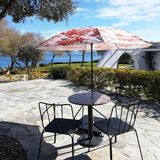 Objets design - Parasol de terrasse - Toile de Jouy by Klaoos Ocre - Klaoos. - KLAOOS