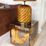 Caskets and boxes - MIRRORED CUBE CONTAINER/SIDE TABLE - ANTIQUE MIRROR