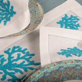 Linge de table textile - Linge de table CORAUX POINTS DE PERLES - RENAISSANCE