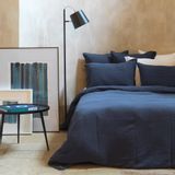 Linge de lit - Housse de couette gaze de coton bleu nuit - MAISON D'ÉTÉ