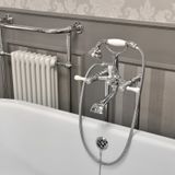 Faucets - 1935 | Wall-mounted bath and shower mixer with flexible, handshower and high fork - RVB