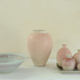 Decorative objects - Violet bowl, pink vases and a little square tray - CHRISTIANE PERROCHON