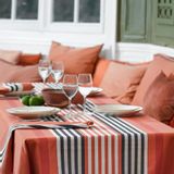 Linge de table textile - Nappe Ainhoa Fronton Terracotta en satin de coton (différentes tailles disponibles) - LA MAISON JEAN-VIER