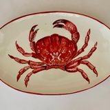 Couverts & ustensiles de cuisine - Magnifique assiette ovale en céramique peinte à la main avec une belle décoration marine moderne - CERASELLA CERAMICHE