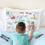 Bed linens - colour-in cars, trucks and tractor pillowcase. - EATSLEEPDOODLE