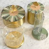 Storage boxes - Tiled Brass Box With A Leaf Handle - ASMA'S CRAFTS
