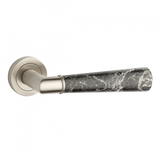Unique pieces - PAIR OF MATTE NICKEL HANDLE /BLACK MARBLE - LES FORGES DE SAINT-AMAND