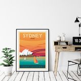 Poster - POSTER TRAVEL VINTAGE SYDNEY AUSTRALIA | POSTER ILLUSTRATION CITY SYDNEY AUSTRALIA - OPERA HOUSE - OLAHOOP TRAVEL POSTERS