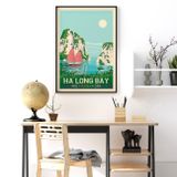 Poster - VINTAGE TRAVEL POSTER HA LONG BAY | HA LONG BAY VIETNAM ILLUSTRATION PRINT - OLAHOOP TRAVEL POSTERS