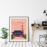Poster - TOKYO JAPAN VINTAGE TRAVEL POSTER | TOKYO JAPAN CITY ILLUSTRATION PRINT - OLAHOOP TRAVEL POSTERS