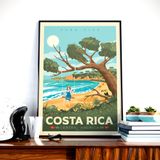 Poster - COSTA RICA VINTAGE TRAVEL POSTER | COSTA RICA ILLUSTRATION PRINT - OLAHOOP TRAVEL POSTERS