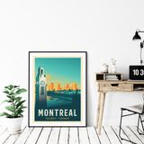 Poster - MONTREAL QUEBEC CANADA VINTAGE TRAVEL POSTER | MONTREAL QUEBEC CANADA - CLOCK TOWER CITY ILLUSTRATION POSTER - OLAHOOP TRAVEL POSTERS