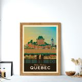 Poster - POSTER TRAVEL VINTAGE QUEBEC CANADA | POSTER ILLUSTRATION CITY QUEBEC CANADA - CHATEAU FRONTENAC - OLAHOOP TRAVEL POSTERS