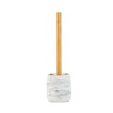Installation accessories - Sandstone and ash wood. White marble effect Toilet brush holder Ø10x36 cm BA71155 - ANDREA HOUSE