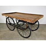Decorative objects - 4 Wheels Teak Display Stall Trolley - JD PRODUCTION - JD CO MARINE