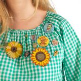 Cadeaux - Broche perlée brodée à la main Sunflower 2 - HELLEN VAN BERKEL HEARTMADE PRINTS