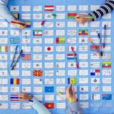 kids linen - world flags tablecloth - EATSLEEPDOODLE