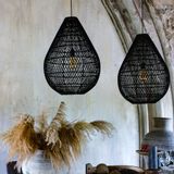Hanging lights - Maze lamp drop black & natural - RAW MATERIALS