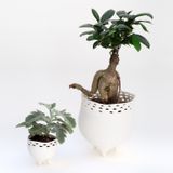 Vases - Photophore/pot LALY, en biscuit de porcelaine, H15cm - YLVAYA DESIGN