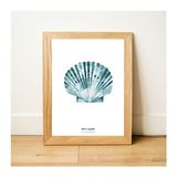 Poster - 30 x 40 cm poster - shell - BLEU COQUILLE