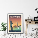 Affiches - AFFICHE VOYAGE VINTAGE NEW YORK CITY | POSTER ILLUSTRATION VILLE ETATS-UNIS - OLAHOOP TRAVEL POSTERS