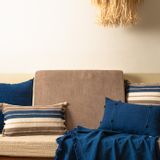 Fabric cushions - RADIJOKNOY Backstrap Loom Hand Woven Natural Color Dyed with Fringe Cushion Cover - HER WORKS
