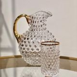 Crystal ware - Paris Hobnail Jug 2L Crystal + Gold - ANNA VON LIPA