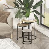Coffee tables - Lot de 3 tables basses gigognes - AOSOM BUSINESS
