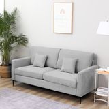 Sofas for hospitalities & contracts - Contemporary 2-seater sofa with black metal base and light grey linen look fabric - AOSOM BUSINESS