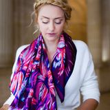 Foulards et écharpes - LENA SOIE PRUNE - PETRUSSE PARIS