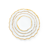 Formal plates - Gold Desire dinnerware set in Limoges porcelain - NON SANS RAISON PORCELAINE DE LIMOGES