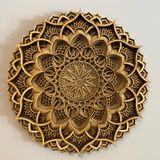 Autres décorations murales - Mandala en bois, décoration d'appartement, art mural élégant - BHDECOR