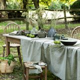 Linge de table textile - Chambray Sauge - Nappe et serviette - ALEXANDRE TURPAULT