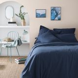 Bed linens - Coton Lavé Soft line Bleu Nuit - Duvet set - ESSIX