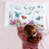 Children's bedrooms - colour & learn butterfly pillowcase - EATSLEEPDOODLE