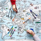 Table cloths - colour & learn world map tablecloth. - EATSLEEPDOODLE