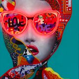 Paintings - 'Chic Woman' Wall Artwork - LED Neon - LOCOMOCEAN