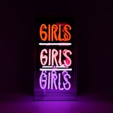 Desk lamps - 'Girls Girls Girls' Acrylic Box Neon Light - LOCOMOCEAN