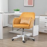 Office seating - Yellow velvet massage office chair - AOSOM BUSINESS
