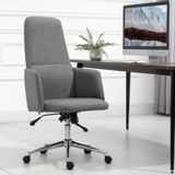Office seating - Adjustable Swivel Manager Office Chair Metal Fabric Grey - AOSOM BUSINESS