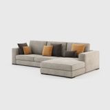 Sofas - Grey Sofa with Chaise Longue - LASKASAS