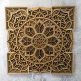 Autres décorations murales - Mandala en bois, décoration d'appartement, art mural élégant. - BHDECOR