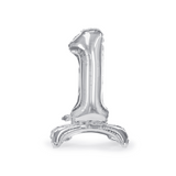 Decorative objects - Standing foil balloon Numbers from 0 to 9, silver - PARTYDECO