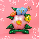 Décorations florales - Ballon en Mylar debout Fleurs, 81.5x87cm, mélange - PARTYDECO