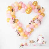 Decorative objects - Balloon garland with frame, pink, white, red 160 cm - PARTYDECO
